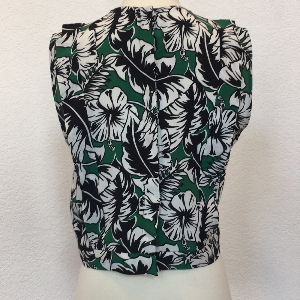 NWOT—Zara sleeveless tropical print top sz XS - Picture 2 of 5